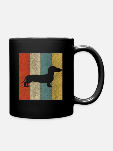 Dachshund Dackel Teckel Geschenk Hund - Tasse einfarbig - Schwarz