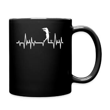 Herzschlag Golf Golferin Golfspielerin Geschenk - Tasse einfarbig - Schwarz - Rechts