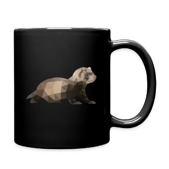Frettchen Polygon Iltis - Tasse einfarbig - Schwarz - Rechts