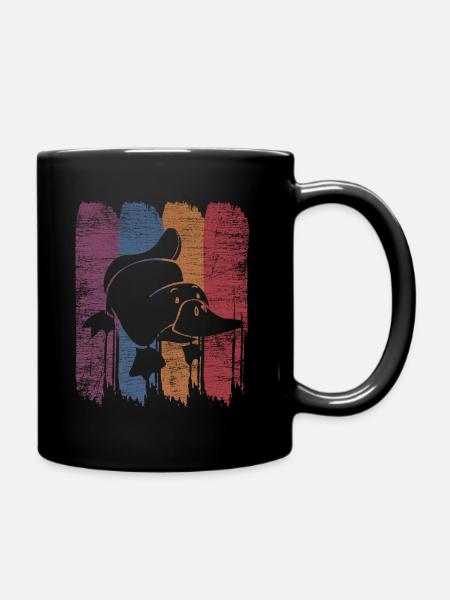 Schnabeltier Entenschnabel Geschenk - Tasse einfarbig - Schwarz