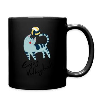 Chat de volleyball - Mug uni - noir - Droite