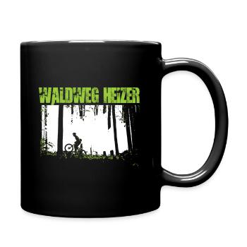 Lustig Biker Waldweg Heizer MTB BMX Geschenk Shirt - Tasse einfarbig - Schwarz - Rechts