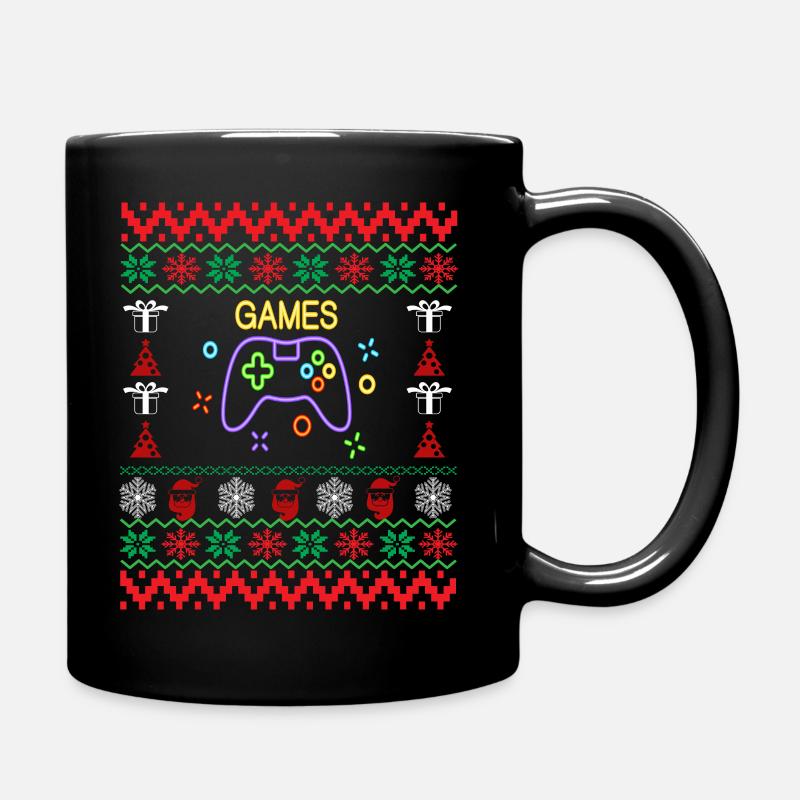 Games Weihnachten ugly Christmas - Tasse einfarbig - Schwarz