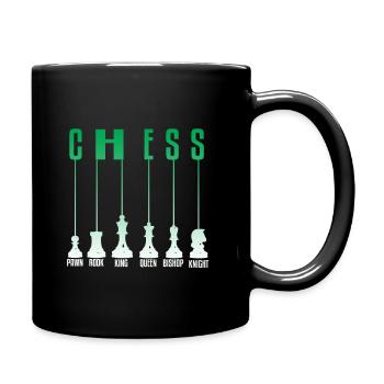 Schach - Tasse einfarbig - Schwarz - Rechts