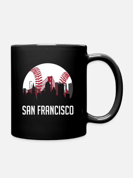 San Francisco Baseball Fan Downtown Skyline - Full Colour Mug - black