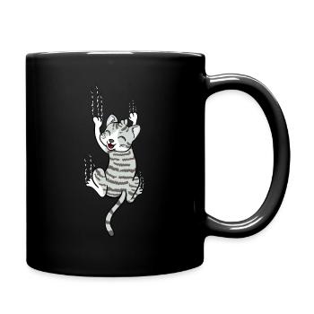 Scratching Cat Scratching Funny Gift - Full Colour Mug - black - Right