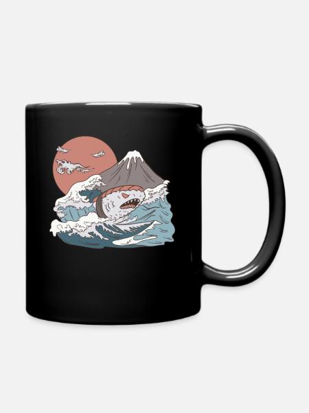 Cadeau Japon Japonais Anime Sushi Shark Shark - Mug uni - noir