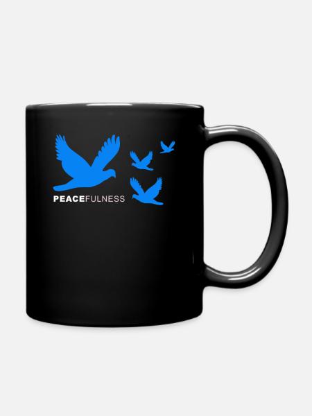 Friedenstauben - Tasse einfarbig - Schwarz