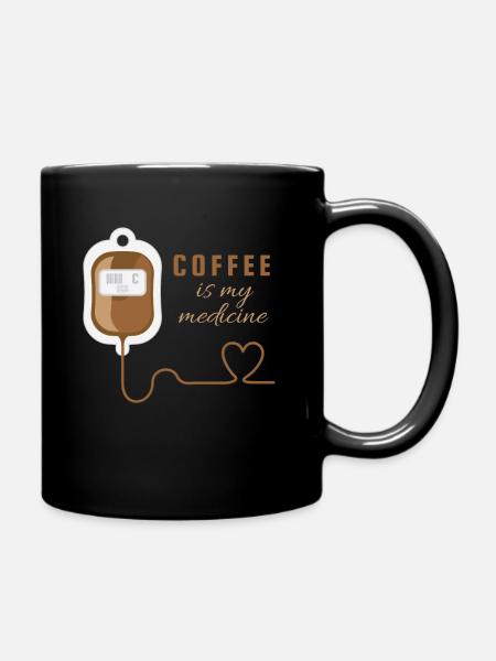 coffee is my medicine - Full Colour Mug - black