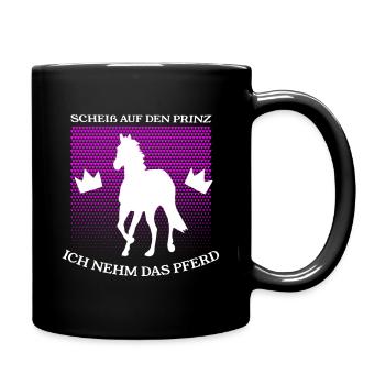 Licorne pas le prince Je prends le cheval - Mug uni - noir - Droite