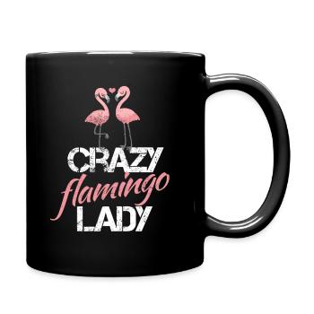 Dame de flamingo fou - Mug uni - noir - Droite