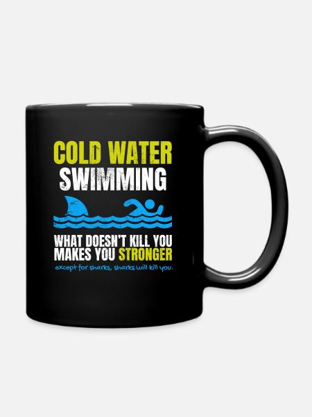 Requin de natation drôle d'eau froide - Mug uni - noir