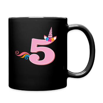 5ème anniversaire Licorne - Mug uni - noir - Droite