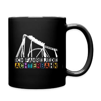 Achterbahn Lustig T-Shirt Geschenk Vergnügungspark - Tasse einfarbig - Schwarz - Rechts
