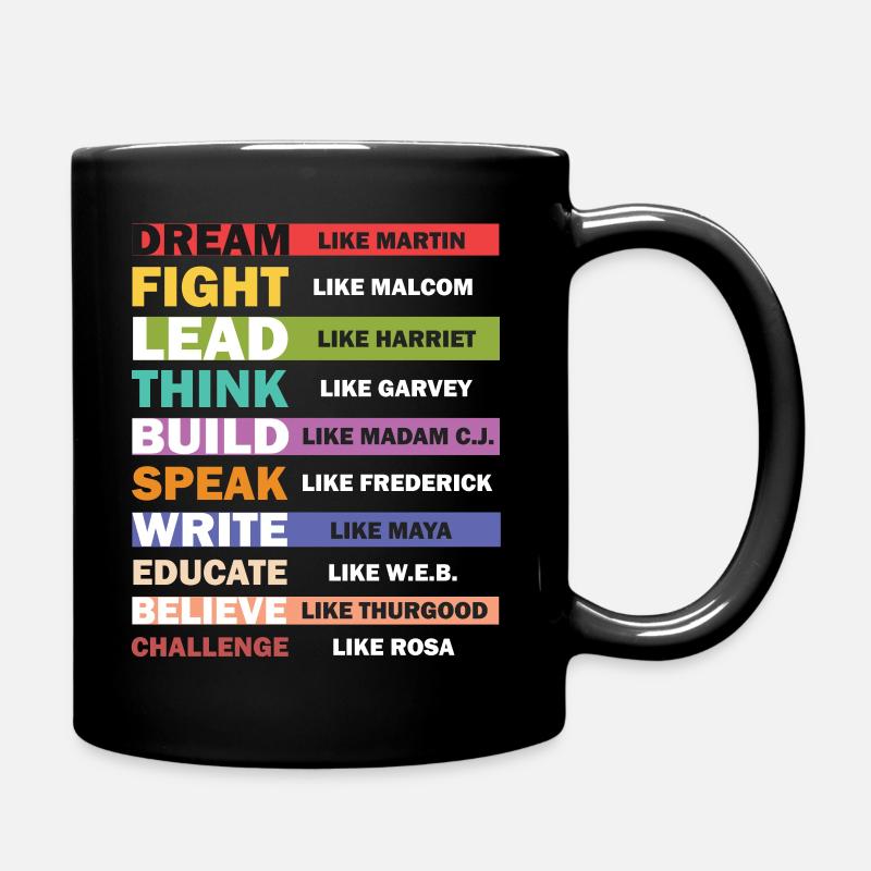 Black Lives Matter - Conception de texte Black Leaders - Mug uni - noir