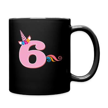 Licorne 6ème anniversaire - Mug uni - noir - Droite