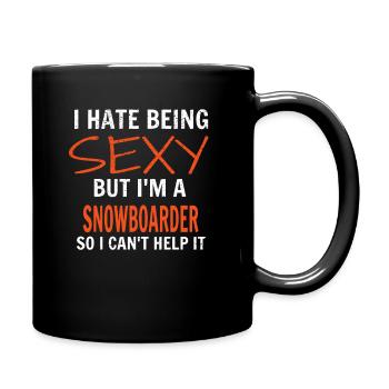 Snowboard - Tasse einfarbig - Schwarz - Rechts