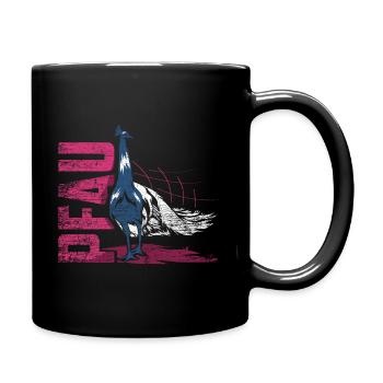 Peacock peahen bird - Full Colour Mug - black - Right
