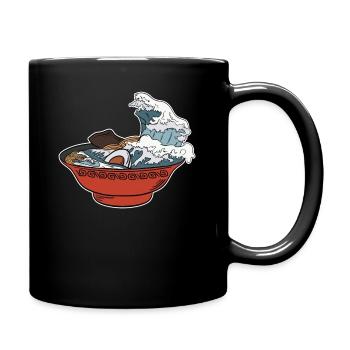 Ramen Nudeln Tsunami Japan Nudelgericht Geschenk - Tasse einfarbig - Schwarz - Rechts