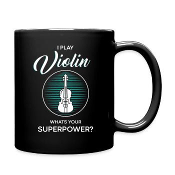 Violin superpower - Full Colour Mug - black - Right