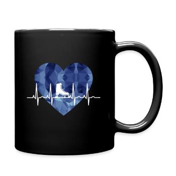 Schlittschuh Schlittschuhlaufen Eiskunstlauf - Tasse einfarbig - Schwarz - Rechts