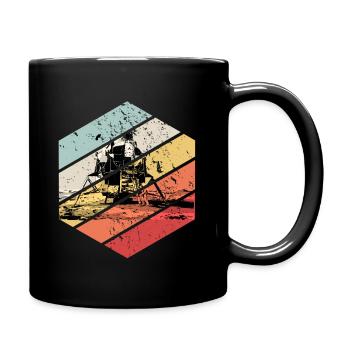 Retro Vintage Mondlandung Raumfahrer Astronaut Ufo - Tasse einfarbig - Schwarz - Rechts
