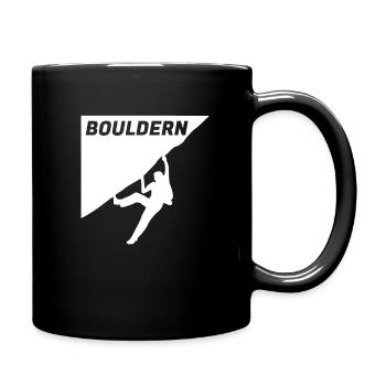 Bouldern Kletterwand Boulderer Klettern Kletterer - Tasse einfarbig - Schwarz - Rechts