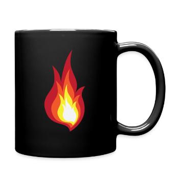 Feuer Kostüm Flamme - es leuchtet Feuerwerk - Tasse einfarbig - Schwarz - Rechts