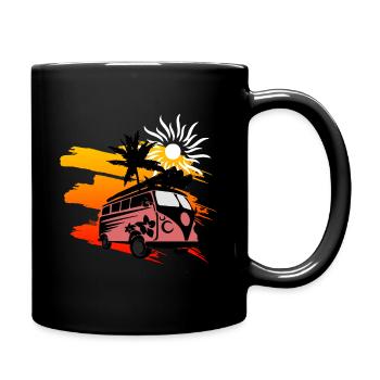 Surf d’été soleil bus palmiers - Mug uni - noir - Droite