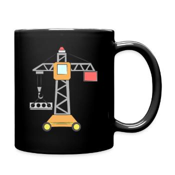 Crane children's construction site - Full Colour Mug - black - Right