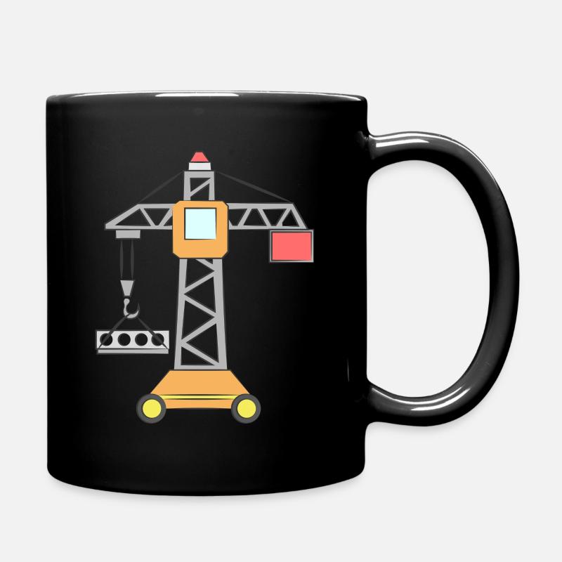 Kran Kinder Baustelle - Tasse einfarbig - Schwarz