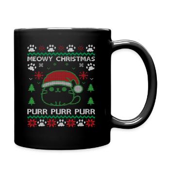 Miaou noël noël pull moche chats - Mug uni - noir - Droite