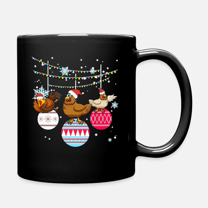 Chicken chickens chicken coop Christmas gift - Full Colour Mug - black
