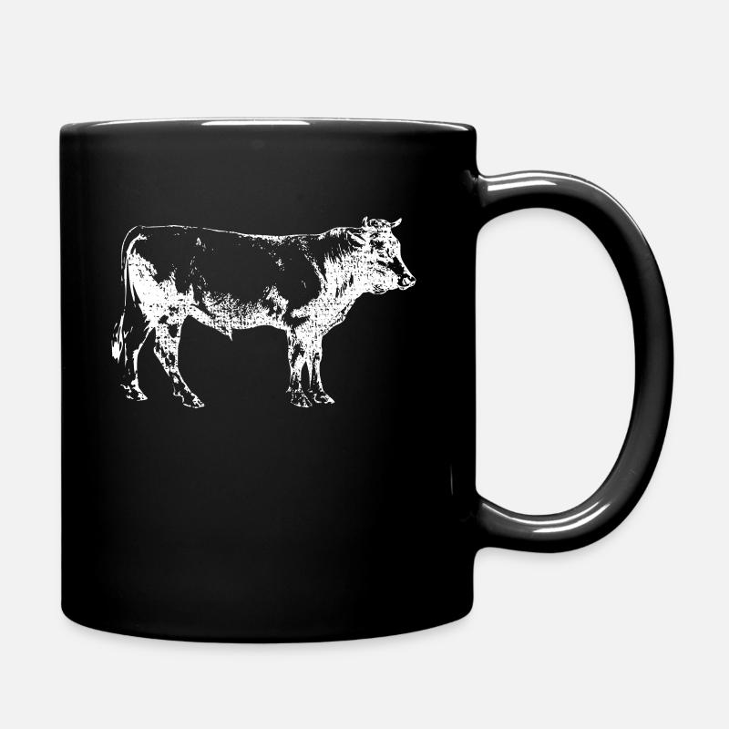 Rind Kuh Fleisch Schlachter Metzger - Tasse einfarbig - Schwarz