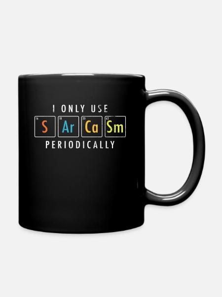 Sarcasm Elements Funny Chemistry - Full Colour Mug - black