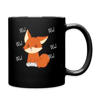 Fuchs – Fuchs T-Shirt – Gamer - Zocker - Tasse einfarbig - Schwarz - Rechts