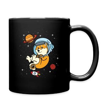 Cadeau de l'univers spatial astronaute Shiba Inu - Mug uni - noir - Droite