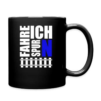 Ich Fahre Spur N Modelleisenbahn - Tasse einfarbig - Schwarz - Rechts