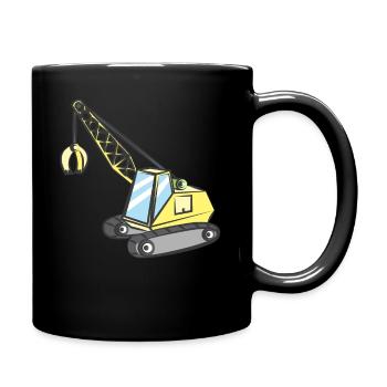Kran mit Greifzange - Tasse einfarbig - Schwarz - Rechts