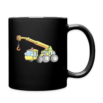 Grue camion camion-grue - Mug uni - noir - Droite