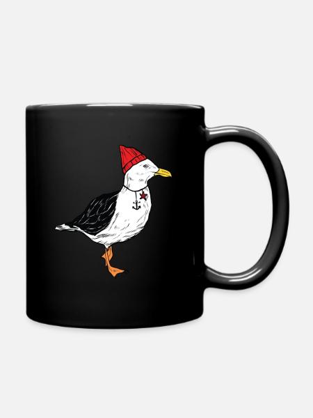 Seemöwe Möwe Möwen Küstenvogel Ostsee Nordsee - Tasse einfarbig - Schwarz
