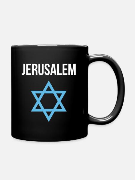 Jerusalem Israel Davidstern - Tasse einfarbig - Schwarz