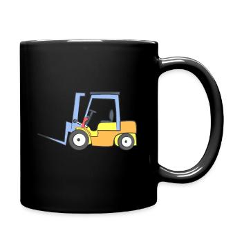 Cooler Gabelstapler - Tasse einfarbig - Schwarz - Rechts