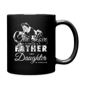 Vater und Tochter lieben - Tasse einfarbig - Schwarz - Rechts