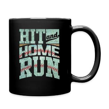 Baseball hit home - Full Colour Mug - black - Right
