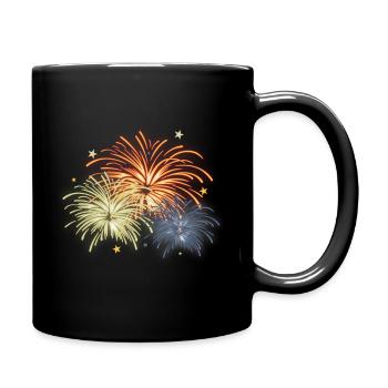 Feuerwerk Silvester Geschenk - Tasse einfarbig - Schwarz - Rechts