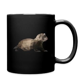 Frettchen Polygon Iltis - Tasse einfarbig - Schwarz - Rechts