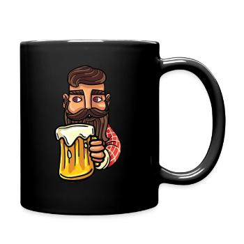 Barbe bière alcool boisson hipster barbe cadeau - Mug uni - noir - Droite