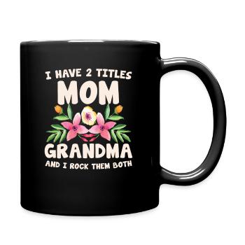 Großmutter Mutter - Tasse einfarbig - Schwarz - Rechts