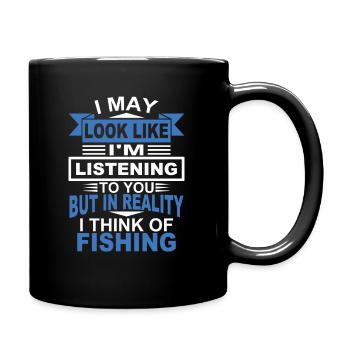 pêche - Mug uni - noir - Droite